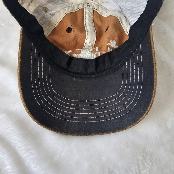 Ducks Unlimited Outdoor Cap Green Camo Ball Cap Hunting Brown Leather Mens Hat - Picture 6 of 10